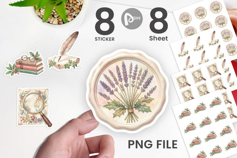 Sticker Sentimental Holiday Post Watercolor Sublimation artnoy 