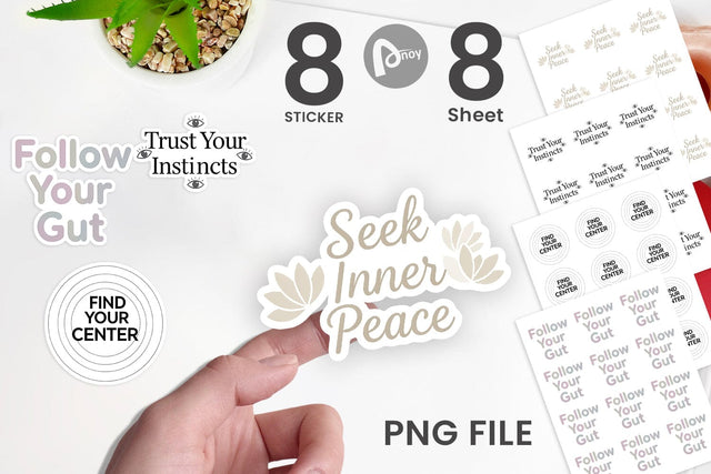 Sticker Serene Soulful Wisdom Quote Sublimation artnoy 