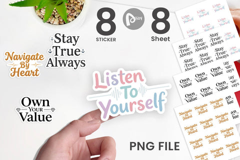Sticker Serene Soulful Wisdom Quote Sublimation artnoy 