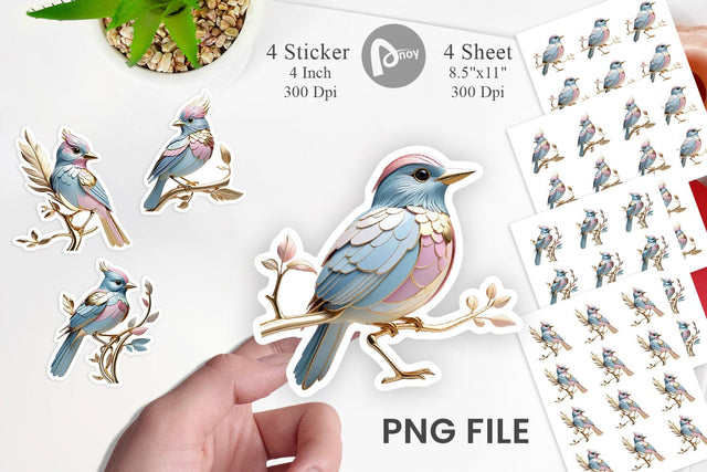 Sticker Shiny Bird Sublimation artnoy 