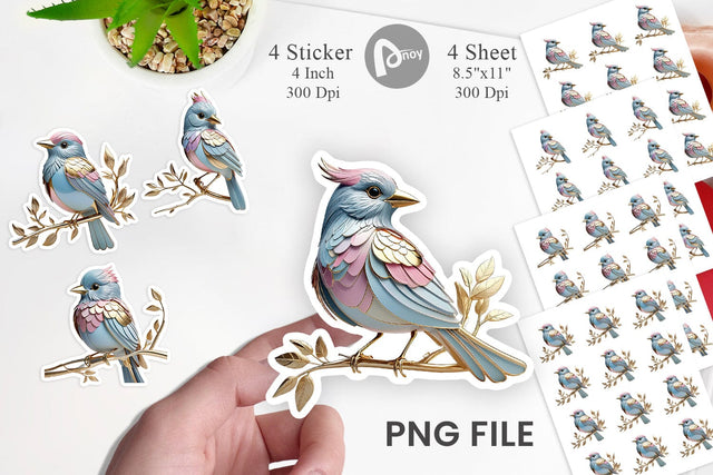 Sticker Shiny Bird Sublimation artnoy 