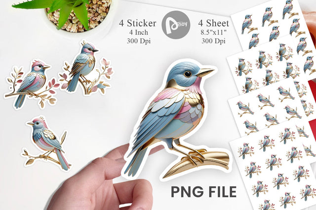 Sticker Shiny Bird Sublimation artnoy 