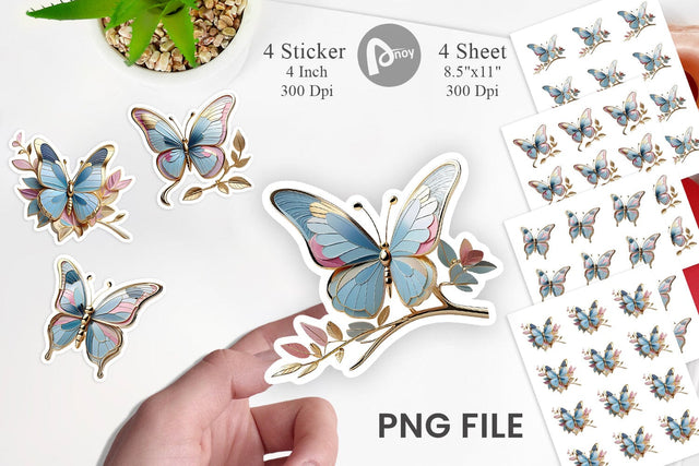 Sticker Shiny Butterfly Sublimation artnoy 