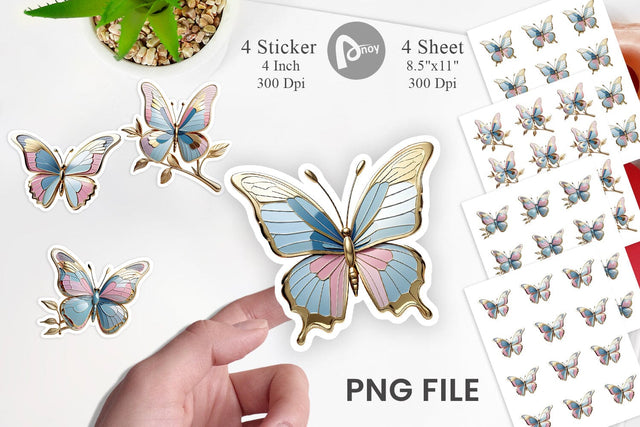 Sticker Shiny Butterfly Sublimation artnoy 