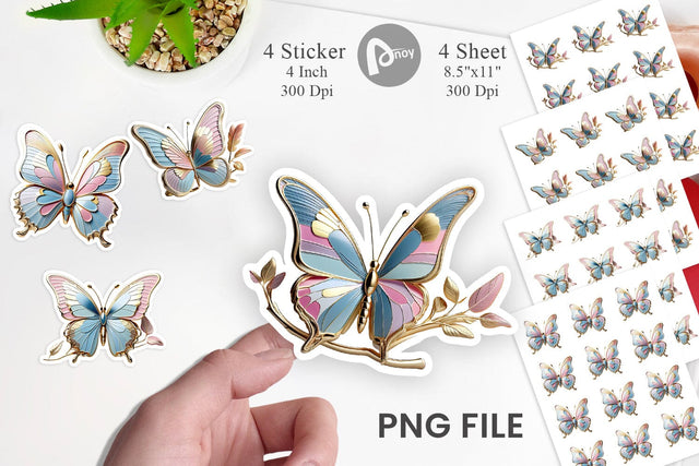 Sticker Shiny Butterfly Sublimation artnoy 