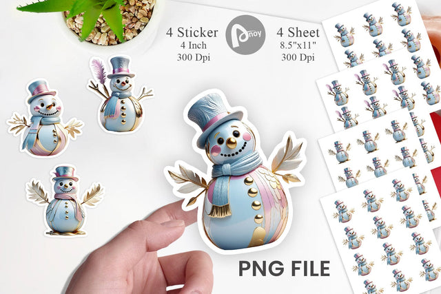 Sticker Shiny Snowman Sublimation artnoy 