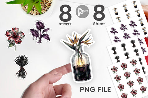Sticker Sinister Tropical Goth Botany Sublimation artnoy 