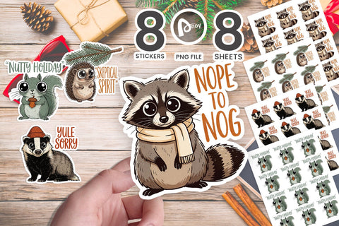 Sticker Skeptical Woodland Holiday Critters SVG artnoy 