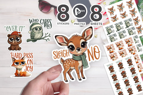 Sticker Skeptical Woodland Holiday Critters SVG artnoy 