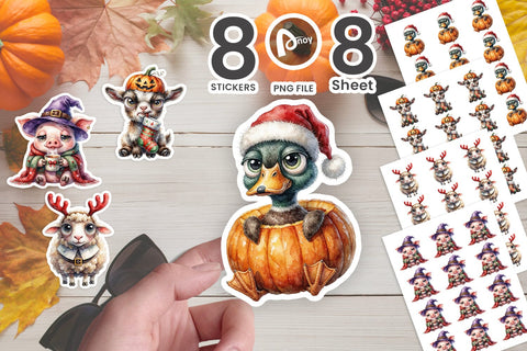 Sticker Sleepy Barnyard Holiday Burnout Sublimation artnoy 