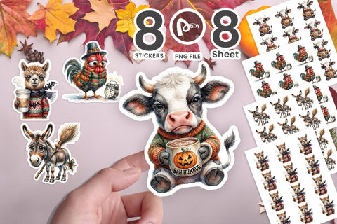 Sticker Sleepy Barnyard Holiday Burnout Sublimation artnoy 