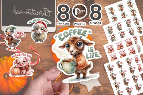Sticker Sleepy Barnyard Holiday Fatigue Quotes Sublimation artnoy 