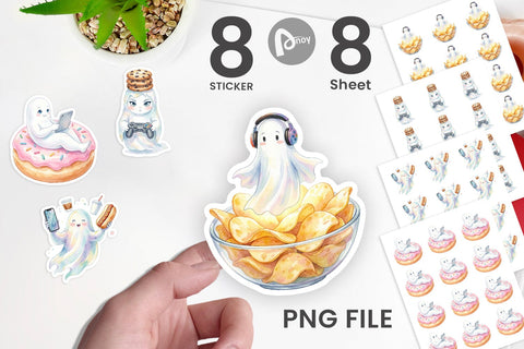 Sticker Snack Time Gamer Ghost Sublimation artnoy 