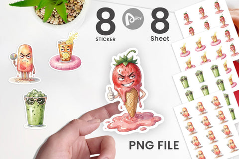 Sticker Snarky Summer Treat Moods Sublimation artnoy 