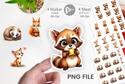 Sticker Snow Buddies Watercolor Sublimation artnoy 