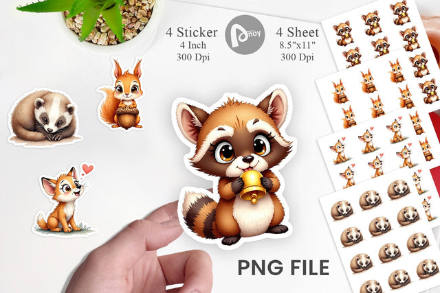 Sticker Snow Buddies Watercolor Sublimation artnoy 