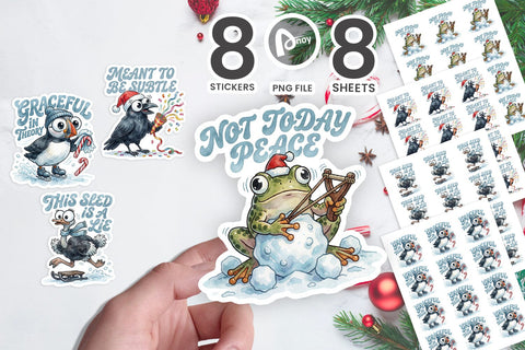 Sticker Snow Play Sled & Skate Catastrophes SVG artnoy 