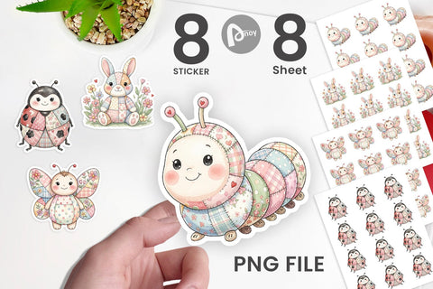 Sticker Soft Garden Patchwork Watercolor Sublimation artnoy 