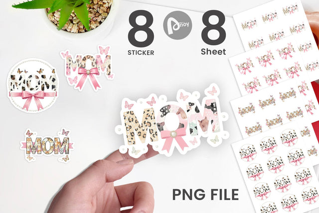 Sticker Soft Pastel MOM Animal Print Sublimation artnoy 