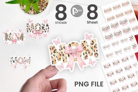 Sticker Soft Pastel MOM Animal Print Sublimation artnoy 