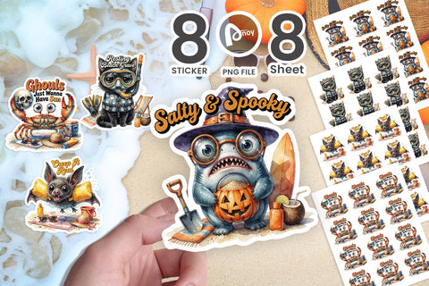 Sticker Spooky Awkward Beach Creature Panic Quotes Sublimation artnoy 