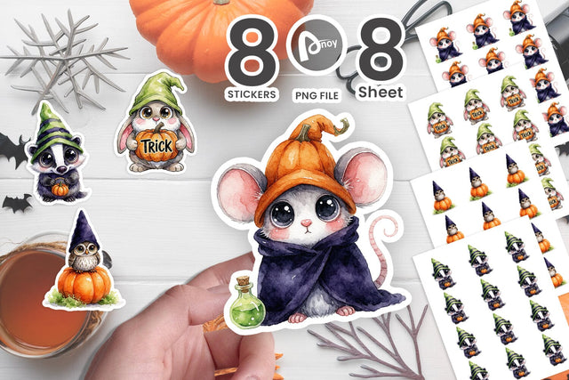 Sticker Spooky Forest Forager Animal Gnomes Sublimation artnoy 