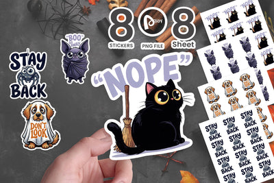 Sticker Spooky Introvert Social Anxiety Sublimation artnoy 
