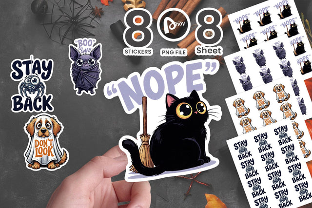 Sticker Spooky Introvert Social Anxiety Sublimation artnoy 