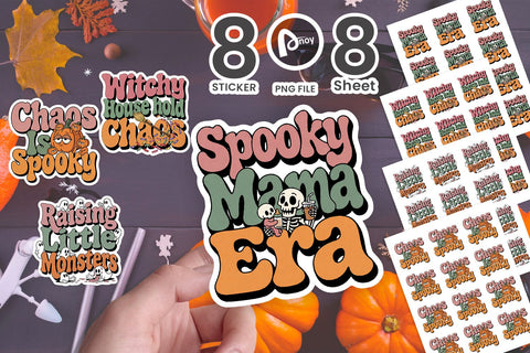 Sticker Spooky Mama Chaos Retro Halloween SVG artnoy 