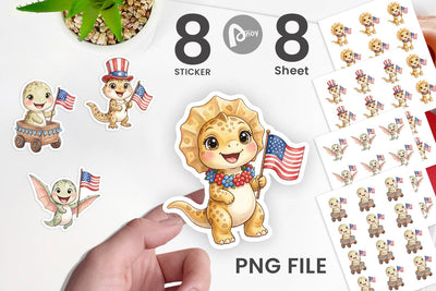 Sticker Spotted July 4th Parade Dino Sublimation artnoy 