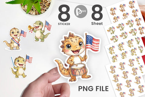 Sticker Spotted July 4th Parade Dino Sublimation artnoy 