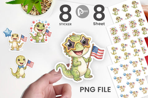 Sticker Spotted Starry Dino Watercolor Sublimation artnoy 
