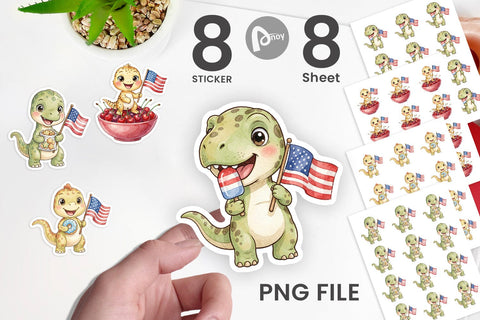 Sticker Spotted Summer Treats Dino Watercolor Sublimation artnoy 