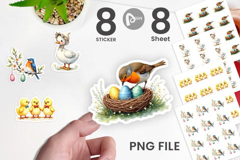 Sticker Spring Garden Birds Sublimation artnoy 
