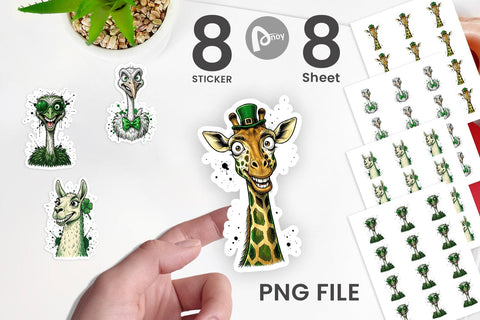 Sticker St Paddys Animal Caricature Sublimation artnoy 