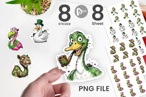 Sticker St Paddys Animal Caricature Sublimation artnoy 