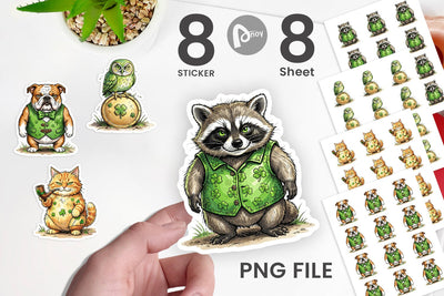 Sticker St Paddys Animal Friends Sublimation artnoy 