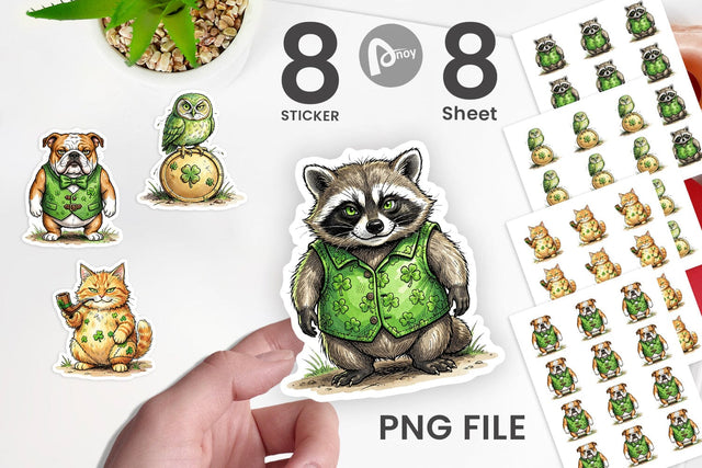 Sticker St Paddys Animal Friends Sublimation artnoy 