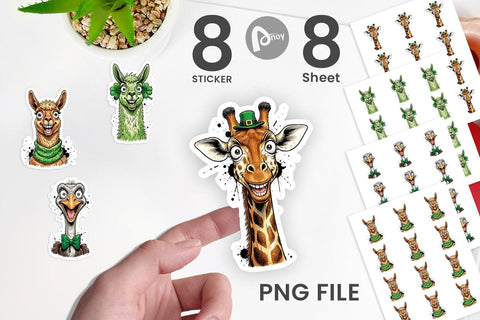 Sticker St Paddys Animal Party Art Sublimation artnoy 