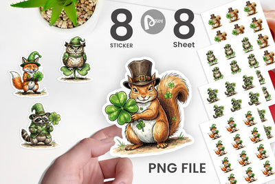 Sticker St Paddys Lucky Animal Sublimation artnoy 