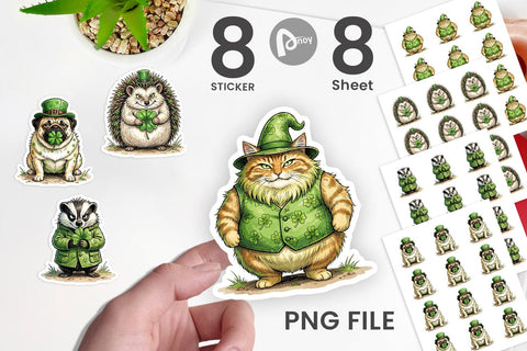 Sticker St Paddys Lucky Animal Sublimation artnoy 