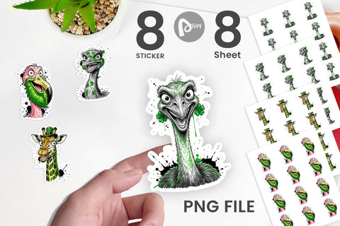 Sticker St Paddys Zany Zoo Animals Sublimation artnoy 