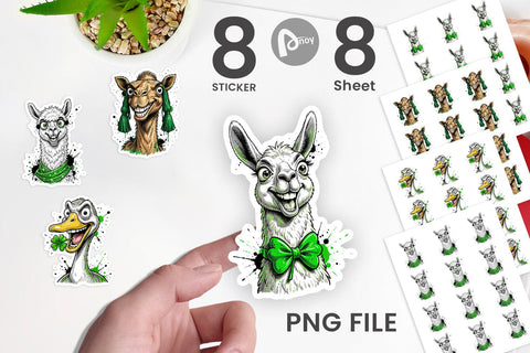 Sticker St Paddys Zany Zoo Animals Sublimation artnoy 