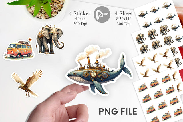Sticker Steampunk Menagerie Sublimation artnoy 