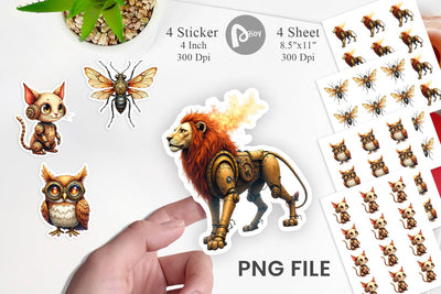 Sticker Steampunk Menagerie Sublimation artnoy 