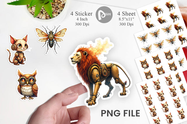 Sticker Steampunk Menagerie Sublimation artnoy 