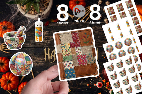 Sticker Stitched Witchcraft Craft Patchwork Sublimation artnoy 