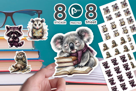 Sticker Stressed Library Animal Burnout Sublimation artnoy 