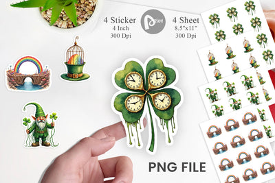 Sticker Subconscious Shamrock Dreamy Surrealist St. Paddy's Sublimation artnoy 