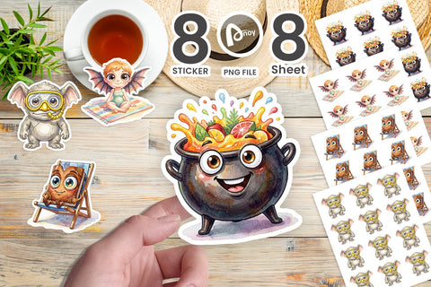Sticker Sunburn Sorcery Summerween Sublimation artnoy 
